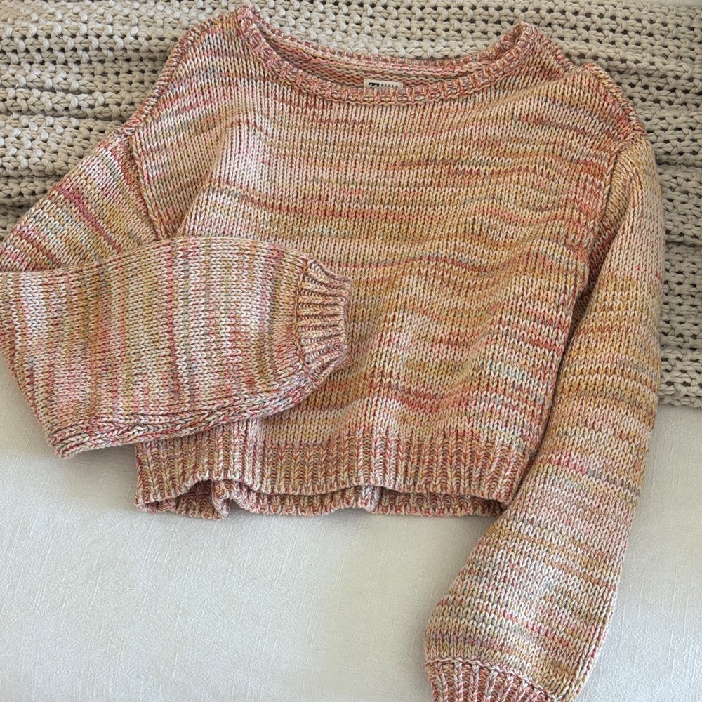 Billabong Multicolor Cropped Knit Sweater